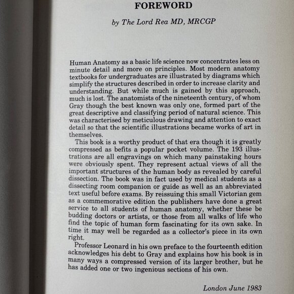 The Concise Grays Anatomy Book by C.H. Leonard AM MD Chartwell Books 1983  Omega - Picture 6 of 16